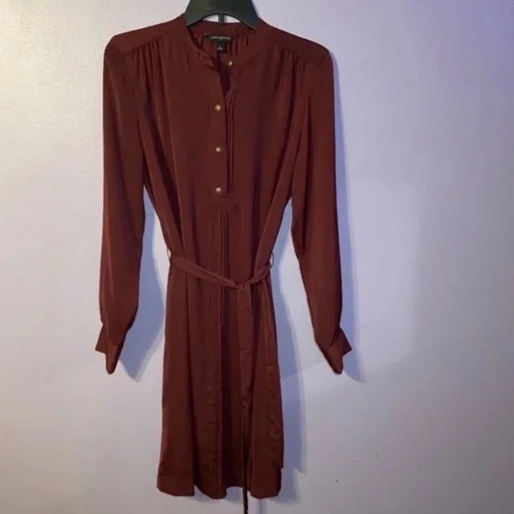 Banana Republic Maroon Shirt Dress